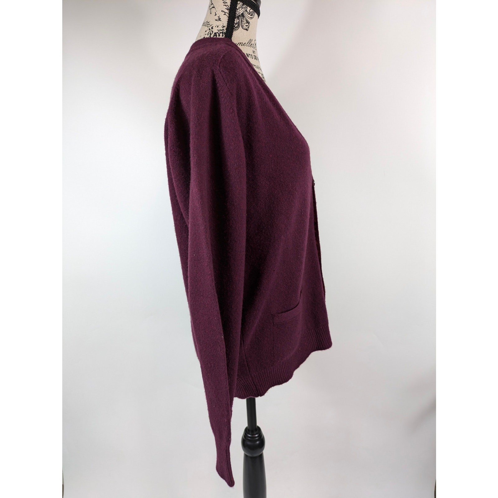Selfridges London Womens M Cardigan Sweater Uk 40 100% Pure Cashmere Red Maroon — image 4 of 8